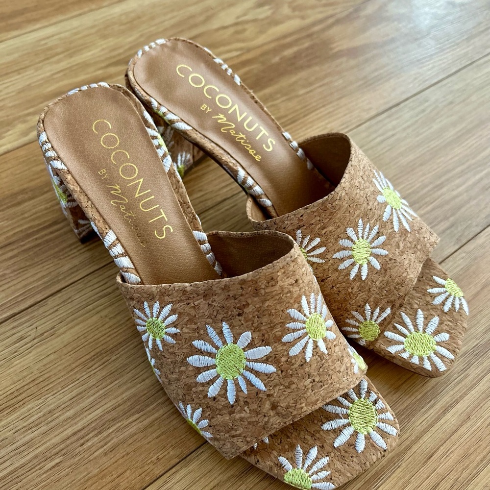 Coconuts by Matisse Cork Floral Block Heel Shoes